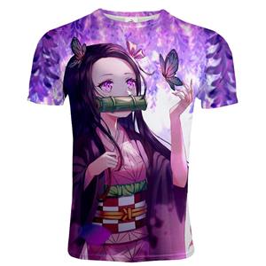 ETST 07 Trendy Anime T-shirt Mannen/Vrouwen Demon Slayer Kimetsu Geen Yaiba 3D Gedrukt T-shirt Casual Tees M