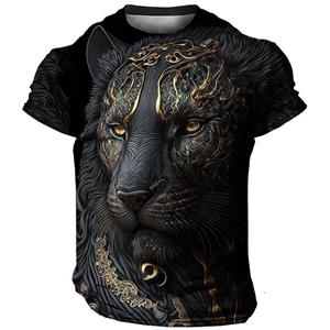 ETST 07 Dagelijks oversized heren T-shirt 3D leeuwenprint tees tops zomer casual dierpatroon streetwear nieuwe mode straat herenkleding M