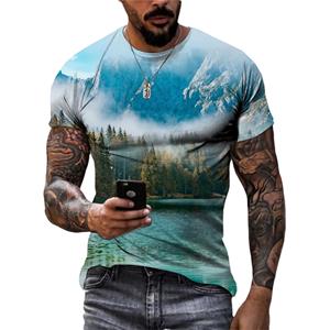 ETST WENDY 05 Mode Coole Stijl Natuurlijk Landschap Unisex 3D Bedrukte T-shirts Mannen Casual Persoonlijkheid Korte Mouw Straat Trend Zomer Tees Tops S