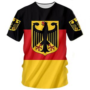 ETST WENDY Duitsland Nationale Vlag Patroon Heren T-shirt Zomer Ademend Materiaal Sneldrogend Tees Mode Ronde Hals Oversized Korte Mouw S