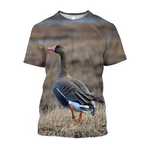 Huiteng Zomer Nieuwe Wilde Eend grafische t-shirts Mannen Casual Outdoors Jacht Camouflage Fun Gedrukt Persoonlijkheid O-hals Korte Mouw Tee Top S