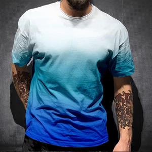 WowClassic Zomergradiënt 3D-printen Tees Man Digitale print T-shirt met korte mouwen voor heren Plus maten 4XL