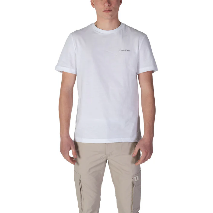 Calvin Klein Shirt met ronde hals TEXTURED MONOLOGO TEE