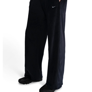 Nike Sportswear Chill Knit velours-broek met halfhoge taille voor dames - Zwart