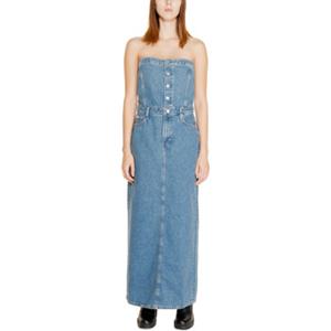 Calvin Klein Strapless denim maxi- jurk