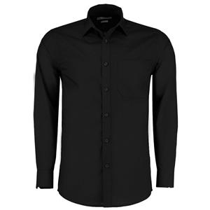 Kustom Kit Heren poplin getailleerd formeel overhemd met lange mouwen