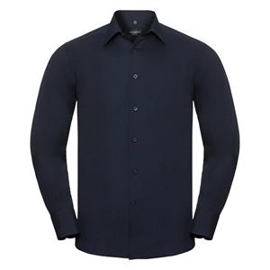 Russell Athletic Collectie heren lange mouw poly-katoen gemakkelijke verzorging op maat gemaakt poplin shirt