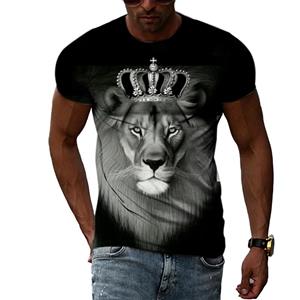 Huiteng Zomer Creatieve Leeuw Ontwerp Mode Mannen T-shirt 3D Casual Hip Hop harajuku Ronde Hals Print grafische t-shirts met Korte mouwen S
