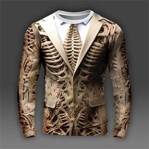 Bobby 2 3D Print Skeletschedels Patroon T-shirts Mannen Lange Mouw Casual Mode T-shirt Top Sweatshirt Ademende Streetwear Losse T-shirts XXL