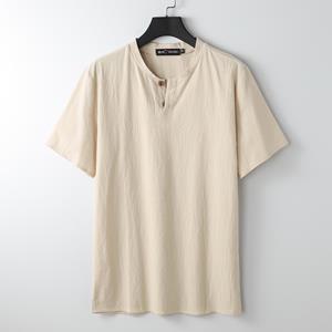 SHIZI Zomer Vest Heren Korte Mouwen T-shirt Katoen En Linnen Led Casual Heren T-shirt Shirt Mannelijke Ademend 9XL wit