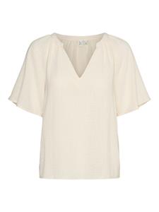 Vero Moda Vmvictoria ss v-neck top wvn btq g ecru