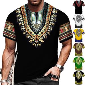 Factory Outlet Clothing Afrikaanse Dashiki Print T-shirt Mannen / Vrouwen Etnische Vintage Folk-aangepaste kleding 2023 Zomer Casual Koppels Grafische Tops met korte mouwen XXXXXXL