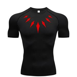 Aee-MaMoo Heren Compressie Shirt Anime Print Gym Sport Snel Droog Gym T-shirts Fitness Atletisch Ondershirts Elastisch Tops Tee Zomer Mannelijk S