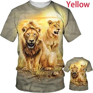 No. 11 Fashion Cool Lion Tiger 3D-geprint koppel T-shirt Unisex Zomermode Dieren Korte tops T-shirts Heren S