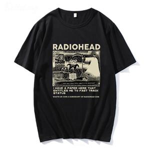 Nihao Radiohead Vintage Klassieke Print Zomer Heren O-hals T-shirt Casual Katoen Korte Mouw Trui Mode Streetwear Herenkleding S