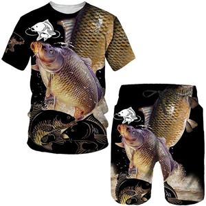 ETST 07 T-Shirt Set Hip Hop Outdoor Sportkleding Zomer Mooie Vissen Art 3D Gedrukt Mannen Vrouwen Tees/Shorts/Pakken Harajuku mode Camo XL