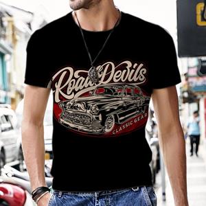 Kukebang Tops Heren T-shirts Vintage Car Design Harajuku Sportswear 2022 Nieuwe korte mouw luxe mode Hot O hals trainingspak Street Tees S