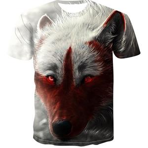 WowClassic Zomer heren T-shirt 3D dierenprint losse ronde hals korte mouw tops heren S