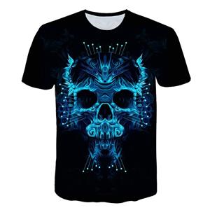 ForYourBeauty Zomer heren T-shirt 3D-print losse ronde hals korte mouw tops heren S