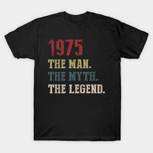 YSM Cotton Tshirt Mannen Zwart Print T-shirt Super Grote TShirt grappige vintage retro 45e verjaardagscadeau 1975 No-Cut Transfer Paper Print Katoenen T-shirt XS zwart