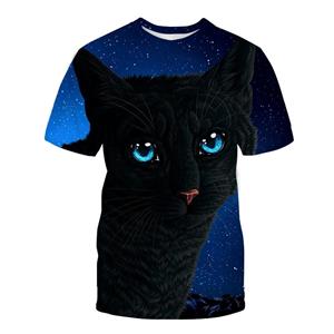 WowClassic 3D Animal T-shirt Man 3D-printen Tees Cat O Neck T-shirts Kleding Heren Casual Korte Mouw T-shirts Zomer Top S