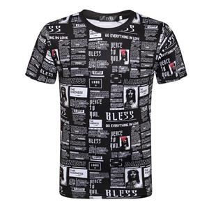WowClassic Letters Tees Heren Zomer T-shirts Heren Streetwear 3D Print T-shirt Mode O Hals Korte Mouw Tops S