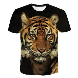 ForYourBeauty Losse Zomer Tops Mannen Plus Size Kleding Dier 3D Print T-shirt Paar Tijger Wolf Patroon Tees O Hals Korte mouw Top Ademend Man Shirts XS