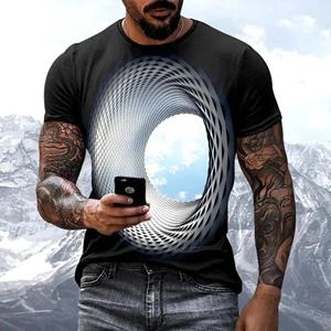Men look 3D Clothes Fashion Hot Sales Persoonlijkheid Fun Sky grafische t-shirts Voor Mannen Nieuwe Casual Driedimensionale Vortex Gedrukt Oversized O-hals tees S