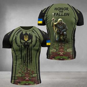 Kukebang Zomer kleding 3D Gedrukt Heren T-shirt Soldaat Casual Korte Mouw Camo T-shirt Vlag Trident Logo T-shirt S