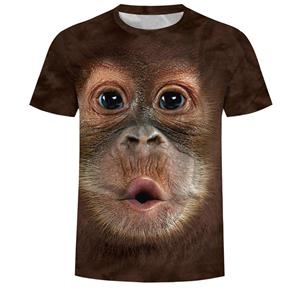 BOLIV MODA Monkey Gorilla heren T-shirt 3D digitaal bedrukte top met korte mouwen zomer tees shirts heren S