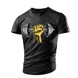 Kukebang Nieuwe Zomer Gym Halter Casual Stoere Guy Spier Heren T-shirt 3D Printen Ademend Lichtgewicht Sport Sneldrogend Korte Mouwen S