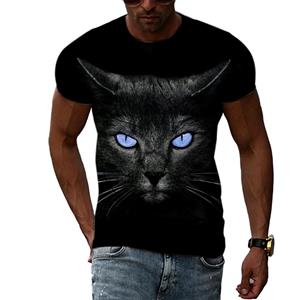 HerSight Mannen Plus Size Kleding Losse Zomer Tops Dier 3D Print T-shirt Paar Tijger Kat Leeuw Patroon Tees O Hals Korte Mouw Top Ademende Man Shirts XS