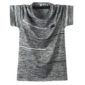 Plus Size Men Clothing Grote maat zomer dunne ijs zijde snel drogend korte mouwen T-shirt voor heren Sweatshirt Slim Fit ronde hals halve mouw 9XL blauw