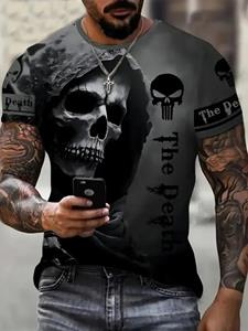 Xr 01 Horror Death Heren Schedel T-shirts Korte Mouw 3d Print Terror Street Hip Hop T-shirt O-hals Losse Casual Zomer Tops Kleding S