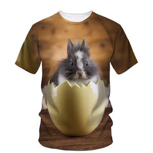Chengyu Trend Konijn Paasei Pasen Bonus Unisex T-shirt Zomer Mode Plezier Harajuku Casual Originaliteit Gedrukte T-shirts met korte mouwen XXS