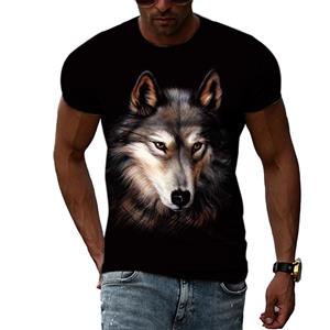 HerSight Lente Zomer Tops Mannen Plus Size Kleding Dier 3D Print T-shirt Paar Wolf Patroon Tees O Hals Korte mouw Top Ademende Man Shirts XS