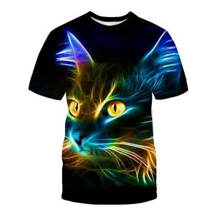 HerSight 3D Animal T-shirt Man 3D-printen Tees Cat O Neck T-shirts Kleding Heren Casual Korte Mouw T-shirts Zomer Top S