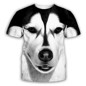 HerSight Mannen 3D Hond Print T-shirt Zomer Tee Liefhebbers Kleding Man Dier O Hals Korte Mouw Losse Tops Ademende paren Shirts S