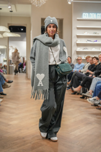 Rohe RÓHE wide leg broek met dubbele plooi groen
