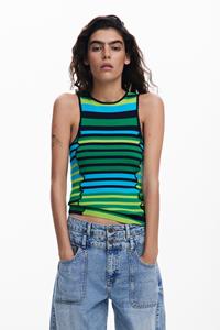 Desigual Gestreept T-shirt met bies - GREEN