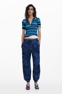 Desigual Gestreept gebreid T-shirt - BLUE