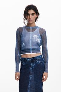 Desigual Versleten trui - BLUE