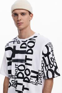 Desigual T-shirt met woordprint - WHITE