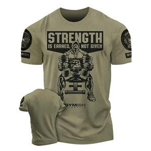 ETST WENDY 005 Men's T-Shirt Strength Earned Workout 3D Print T-Shirts Funny Gym Short Sleeves Muscle Man Tough Guy Oversized Men Clothing Tops S