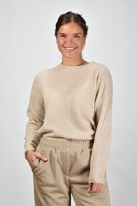 Les Tricots de Lea trui Mapoupette met ronde hals beige