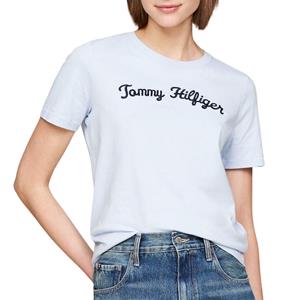 Tommy Hilfiger Shirt met korte mouwen REG SCRIPT C-NK SS met  script-logo-opschrift
