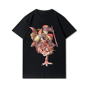 FT T Shirts Mode Dragon Ball Gedrukt Heren T-shirts Ronde Hals Katoenen Tops Zomer Casual Zwarte T-stukken S