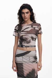 Desigual Arty print T-shirt - BLACK