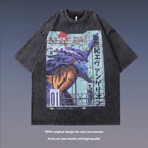 FT T Shirts Katoen Anime Bedrukte Ronde Hals Oversize Heren T-shirts Casual Korte Mouwen Tops M