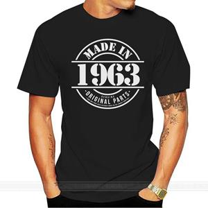 FT T Shirts Gemaakt in 1963 Mannen Grappig T-shirt Verjaardagscadeau Voor Hem Papa Opa Vaderdag Nieuwste Mannen T-shirts S zwart